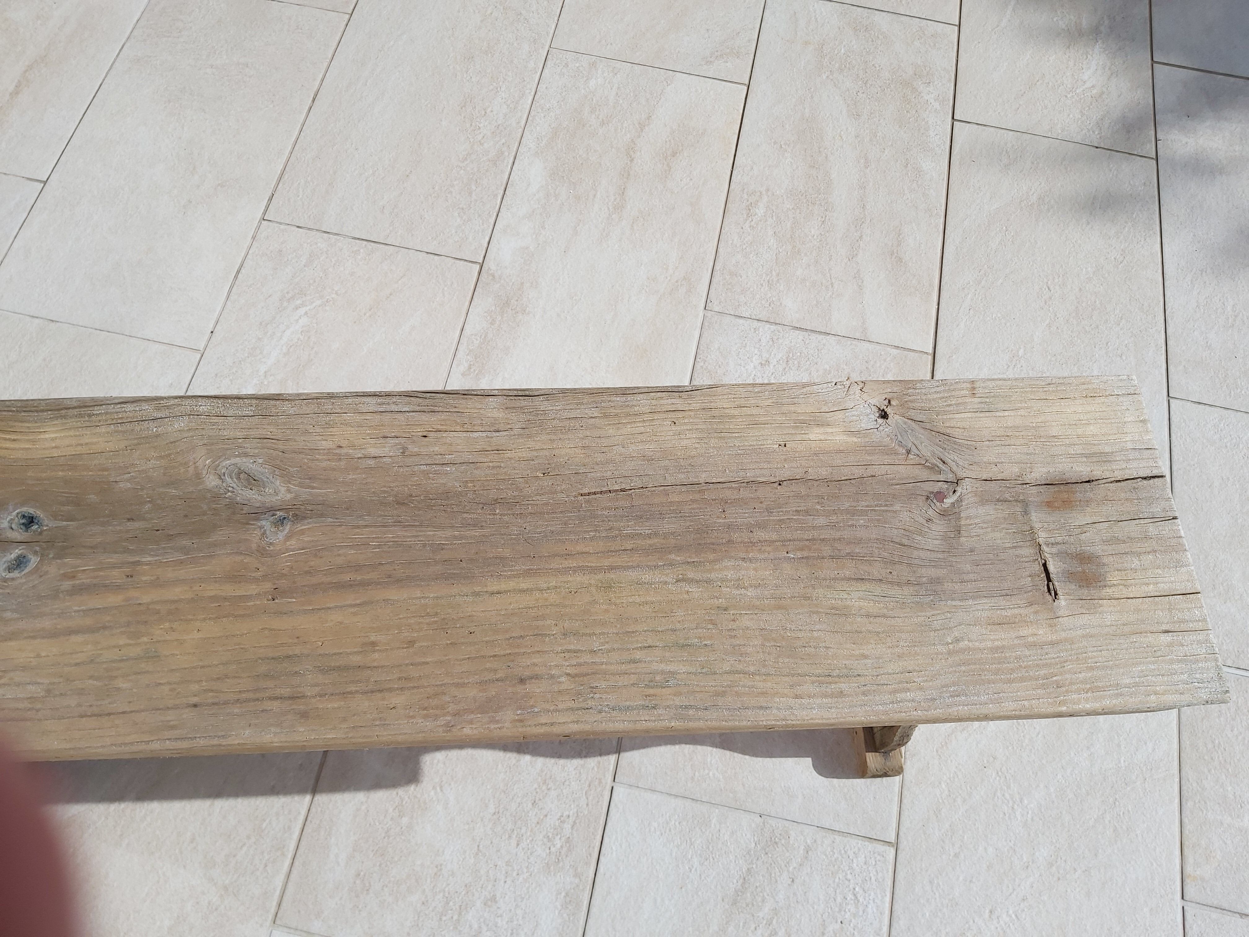 Rough wood bench 113 cm