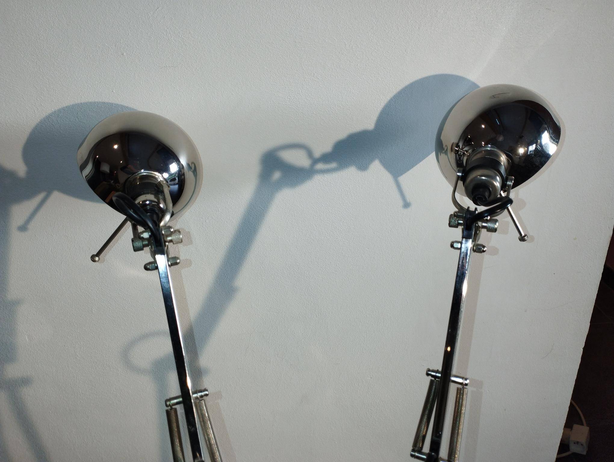 Pair of articulated lamps vintage 1980s industrial design