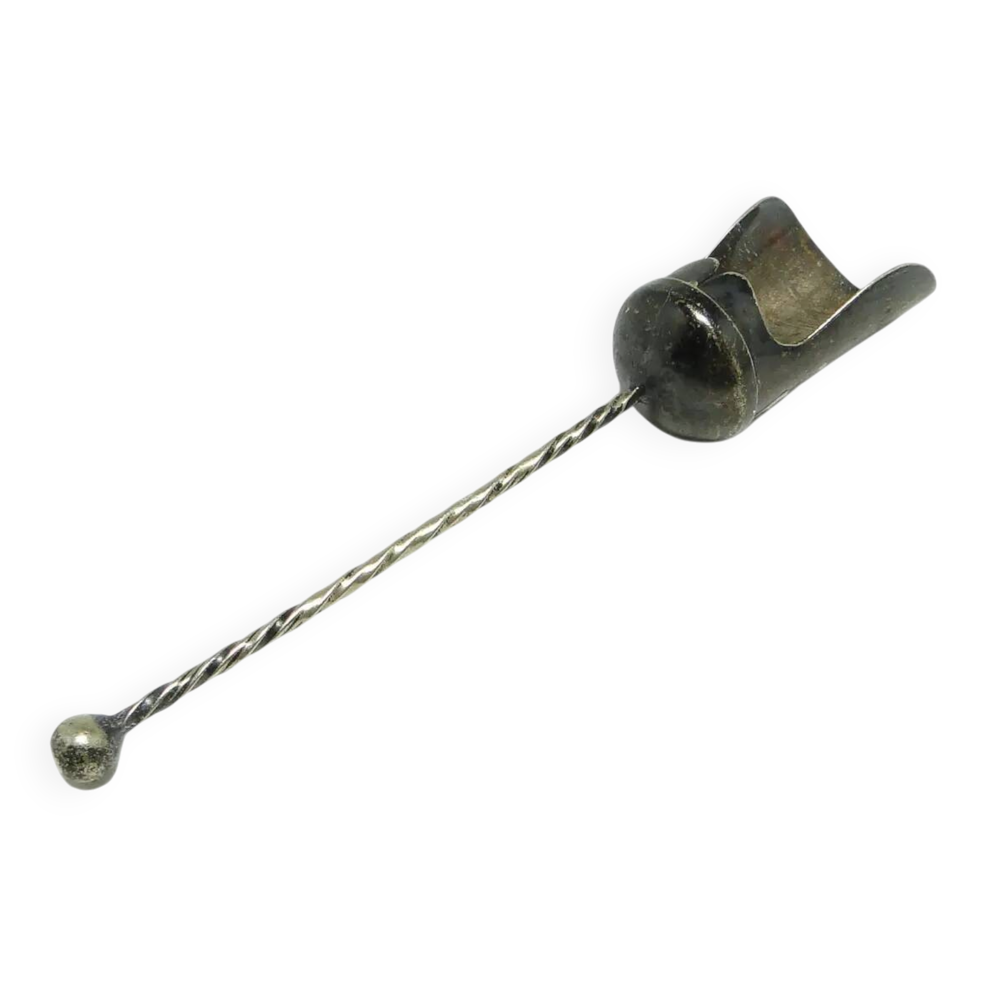 Sugar spoon, eclecticism, silver-plated brass, Poland, 1950s