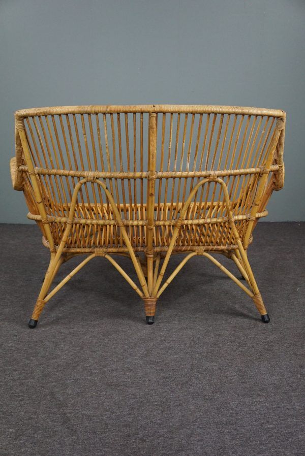 Mid-century rattan 2-seater sofa, Dutch design 1950s