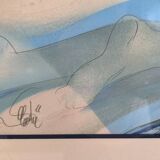 Original signed lithograph ‘’Nude with Dahlias’’ by Jean Baptiste Valadié