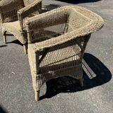 Pair of wicker armchairs
