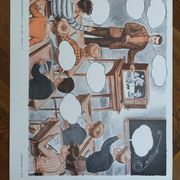 Ancienne affiche scolaire mdi langage spontané astronomie rétro vintage année 1973