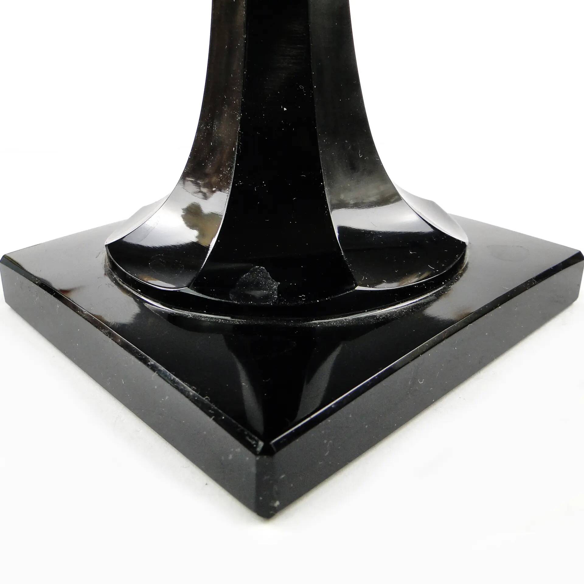 Art Deco vase, green crystal, Moser, Czechoslovakia, 1930s