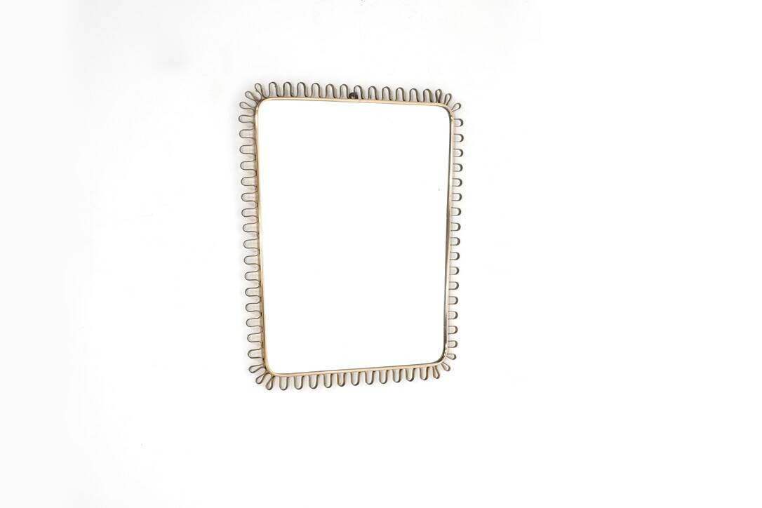 Brass wall mirror, Italy, 1950s