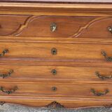 4 drawer chest of drawers in walnut with red marble top from the 19th century