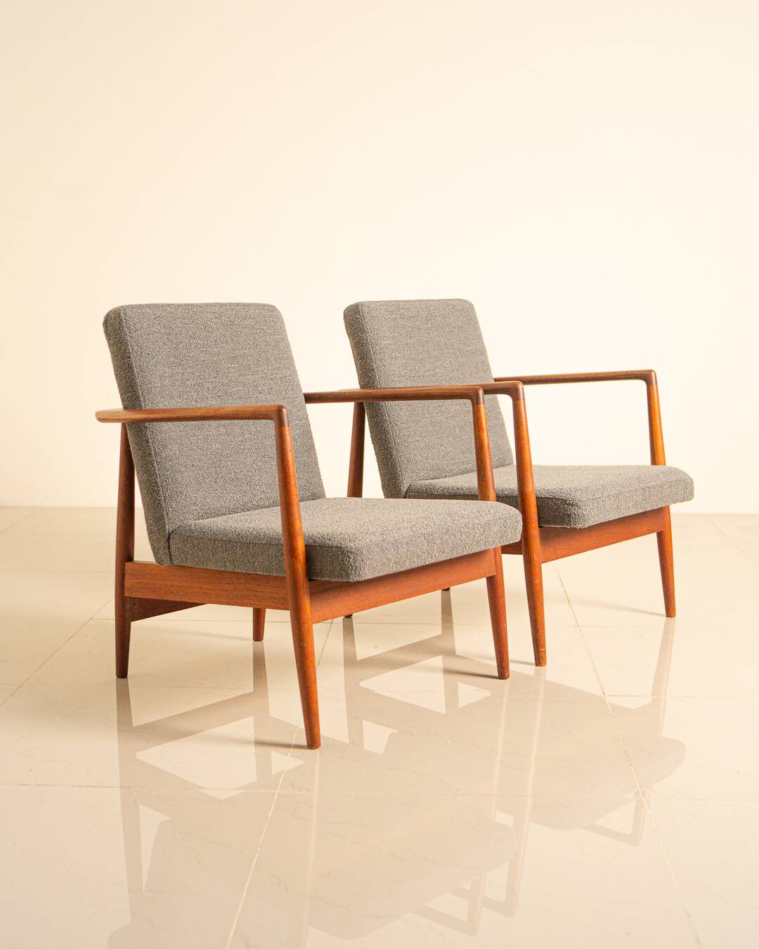 Pair of teak armchairs by CB Hansen for SL Møbler 60's