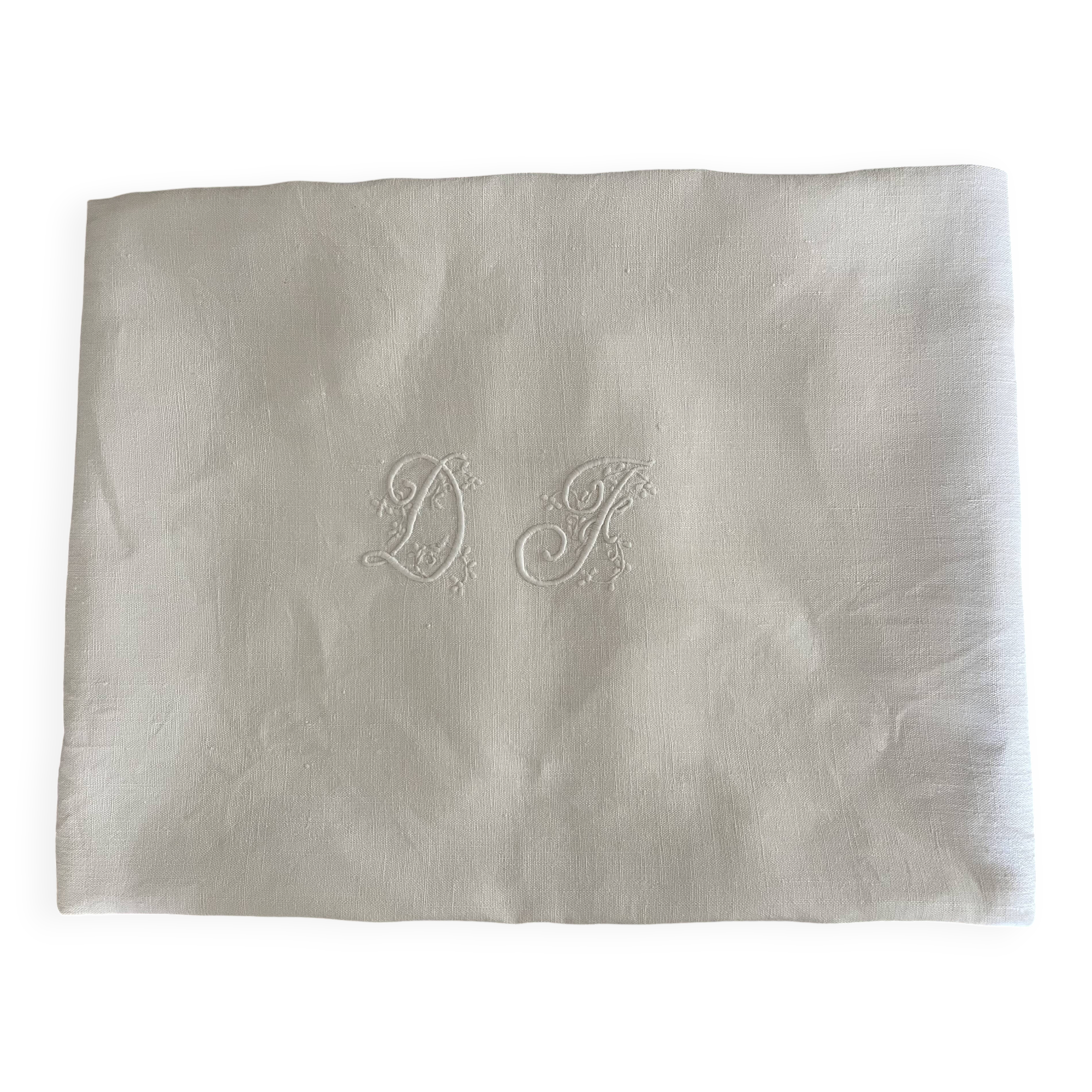 Winemaker's tablecloth, monogram DF