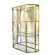 Small vintage display case in clear glass, mirrored glass and brass