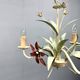 Vintage Metal Floral Chandelier, France, 1970's