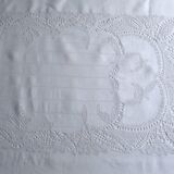 Old tablecloth, Luxeuil lace center, 2m40 long