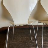 Set of 4 chairs series 7 Jacobsen Fritz hansen 1969 Denmark white