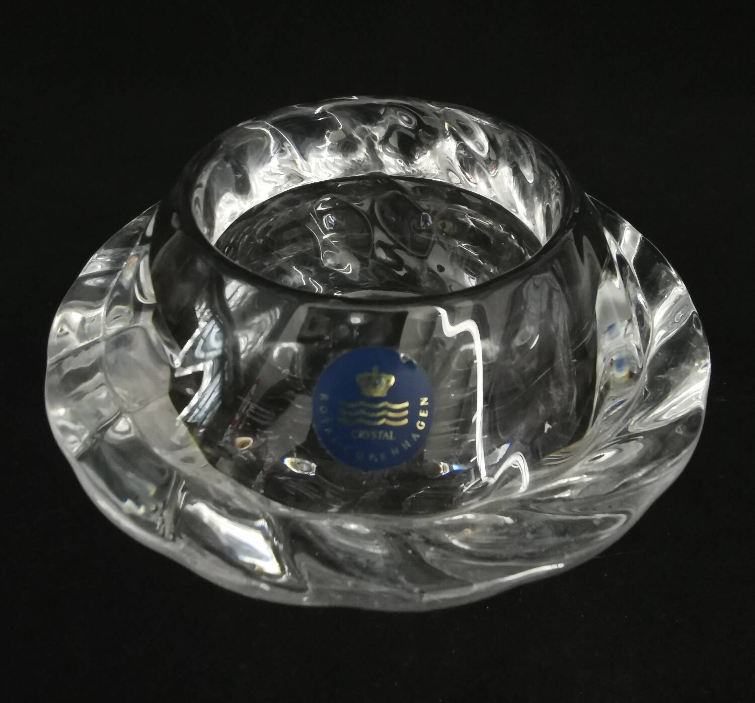 Bougeoir en cristal vintage Royal Copenhagen Danemark