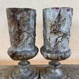 Paire vases ancien en fonte