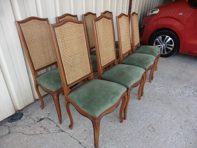 Set of 8 chairs back canned, seat very comfortable