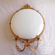 Pair of Napoleon III porcelain and bronze wall lights