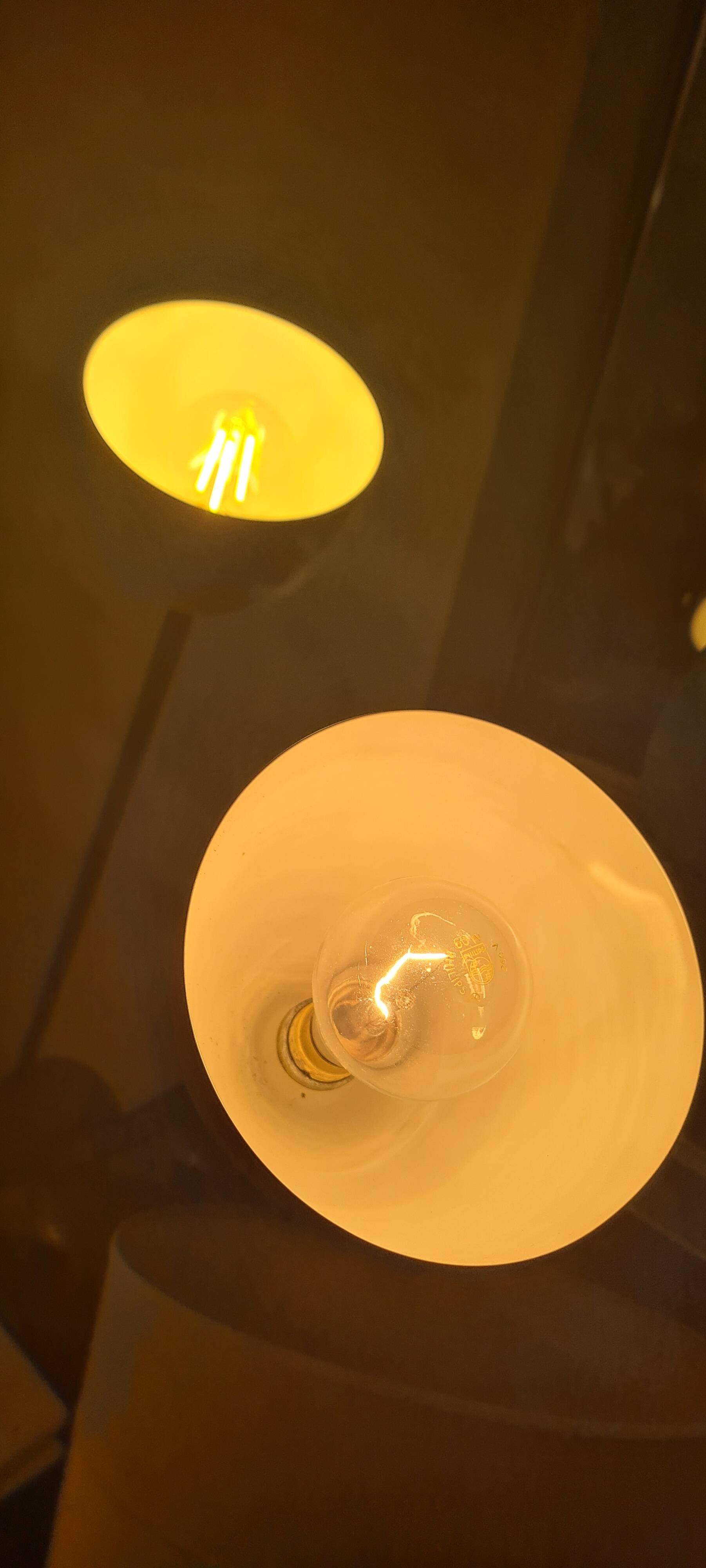 Mid century floor lamp 1950 to 70 sheet metal lampshade steel tricolor paint lidokov boscovice