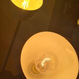 Mid century floor lamp 1950 to 70 sheet metal lampshade steel tricolor paint lidokov boscovice