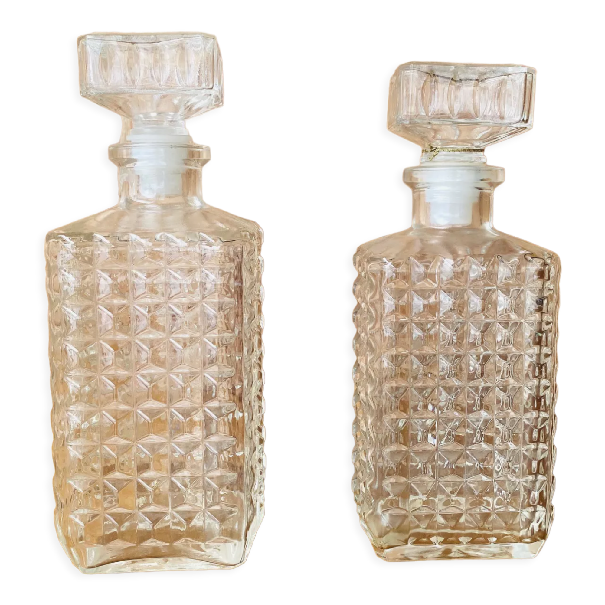 Duo de carafes à whisky années 70
