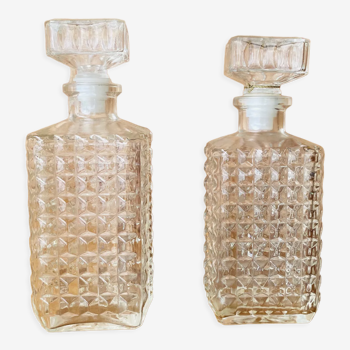 Duo de carafes à whisky années 70