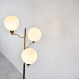 Vintage brass and glass floor lamp, 1970s, Italy