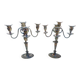 Pair of silver-plated metal candlesticks