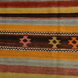 6x11 Multicolor Wool Kilim Rug, 190x322Cm