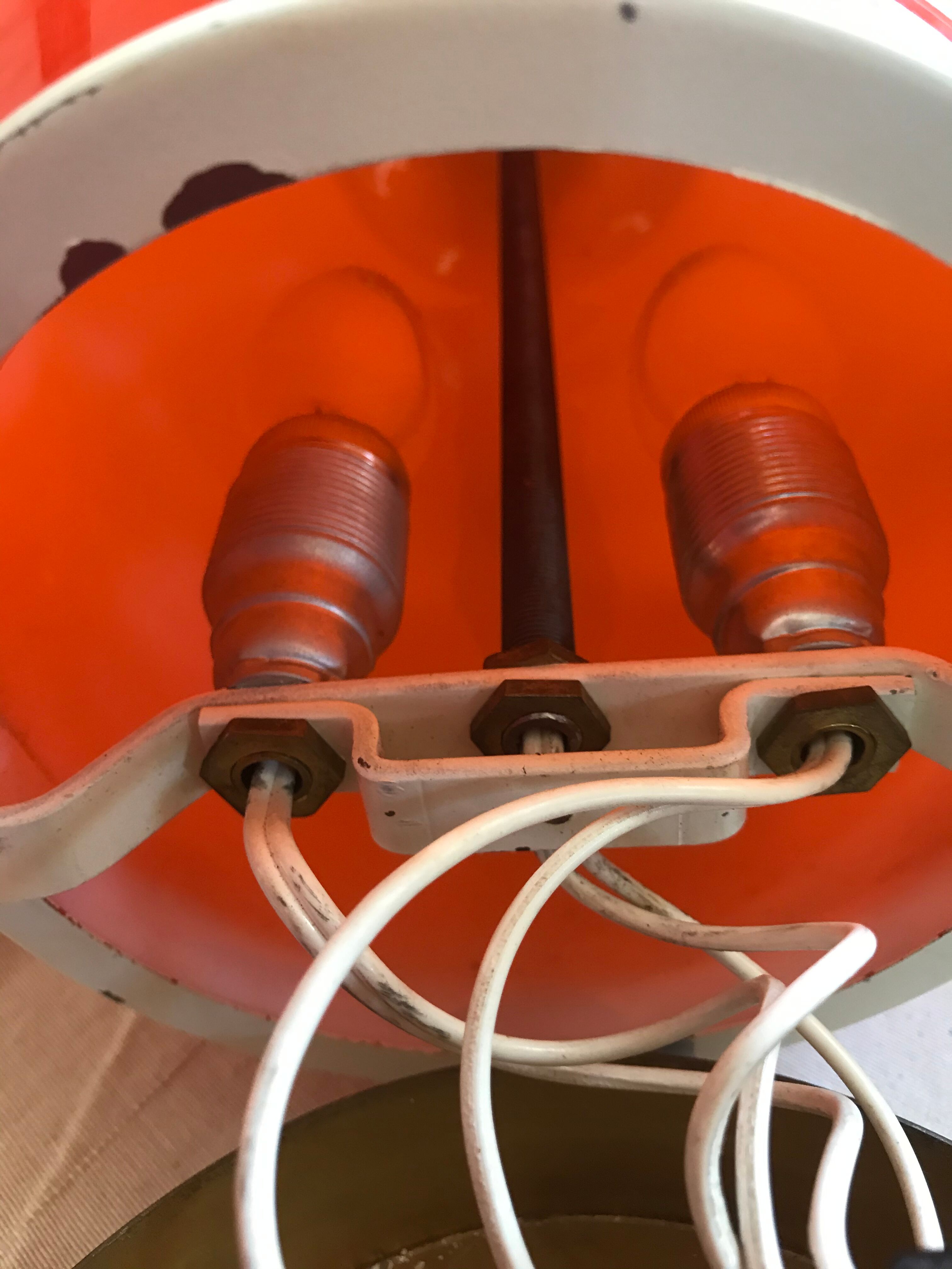 70's dual-light opaline lamp