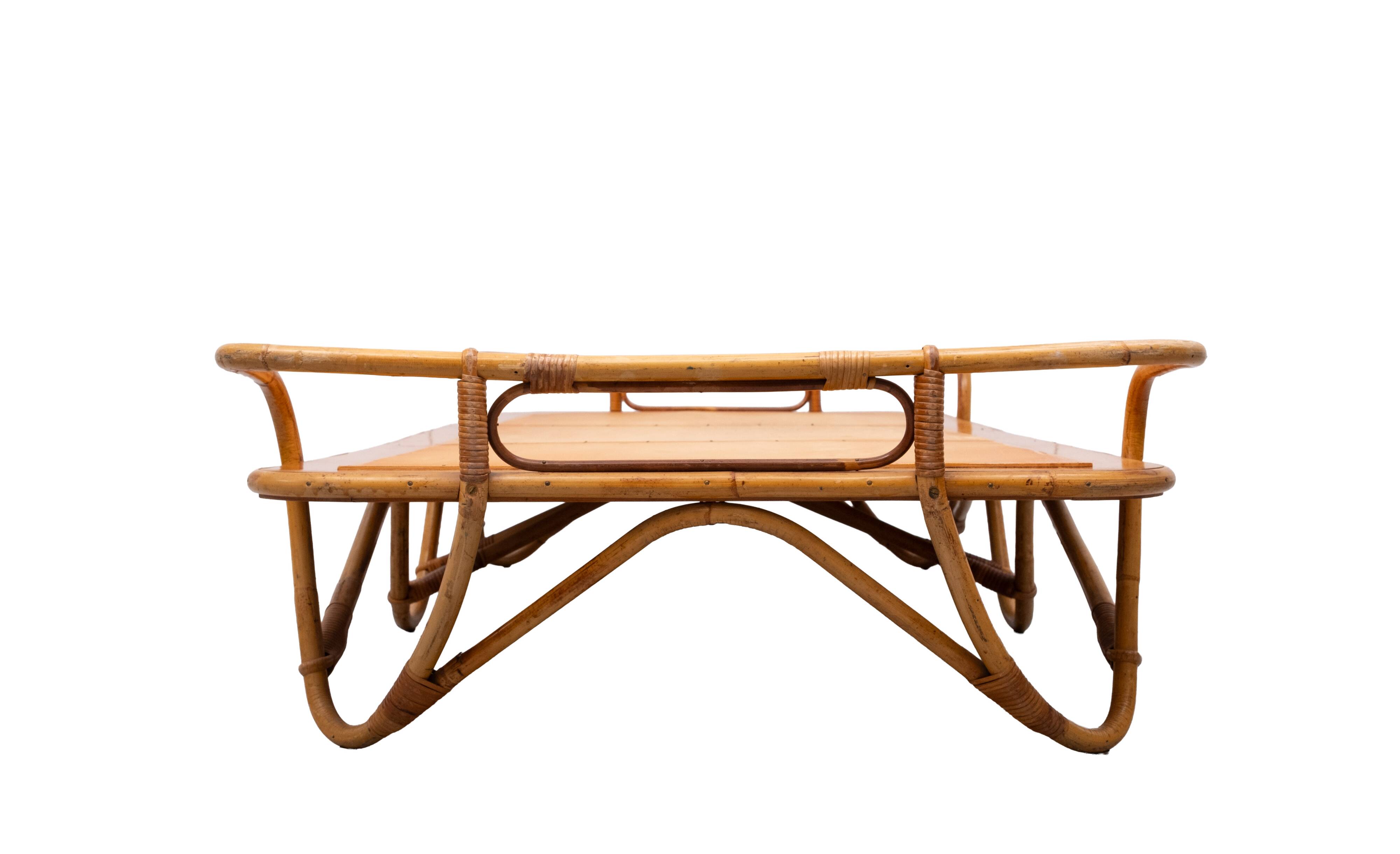 Rohé daybed rattan bed rotan Noordwolde 1950s Holland