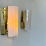 Pair of brass and perspex wall lights, Fagerhult Sweden 1970