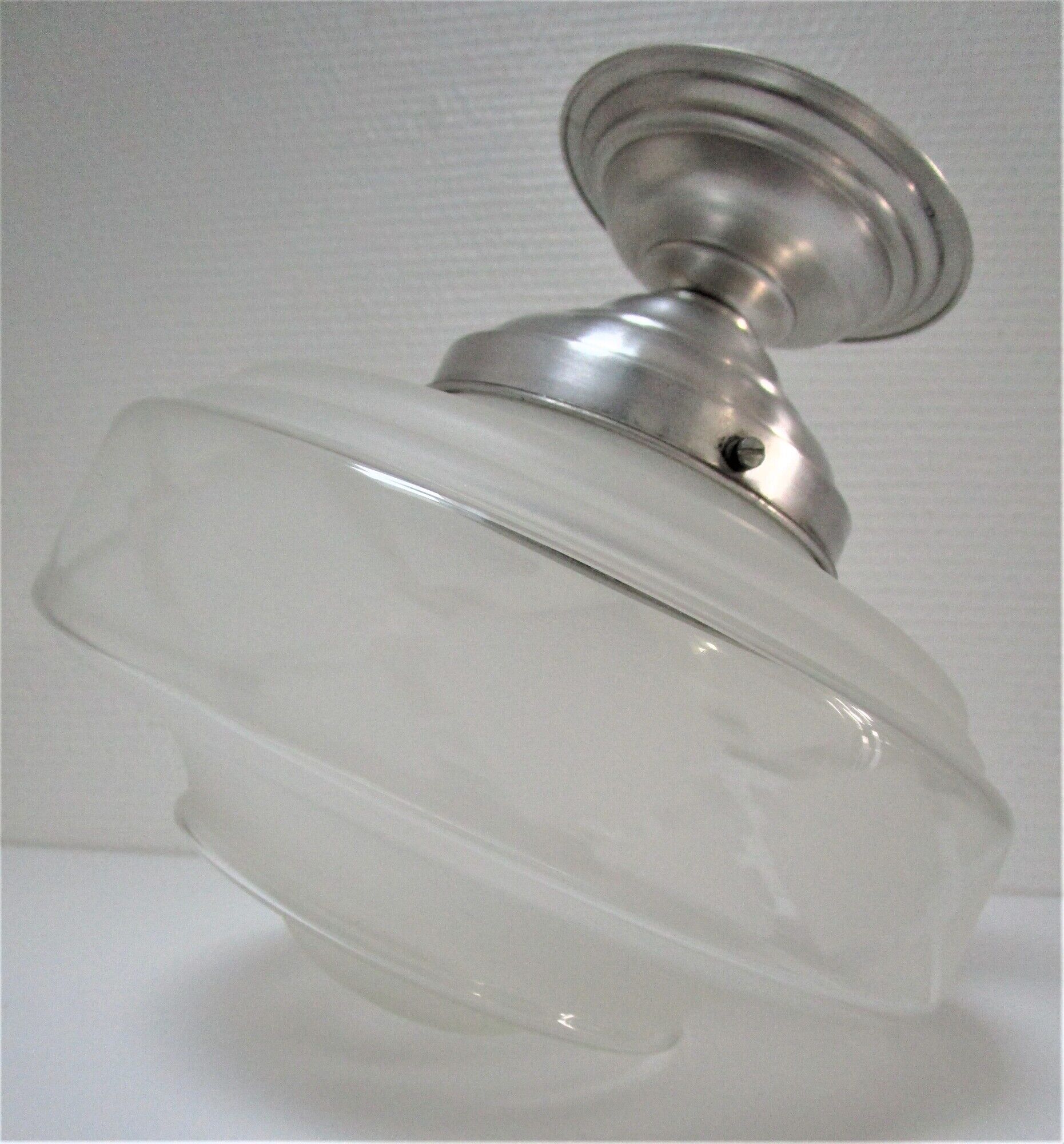 Ceiling lamp Art Deco frosted glass diamond decoration aluminum 30s