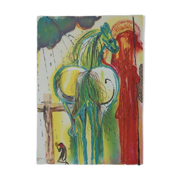 Salvador Dali : Les Chevaux, Le Centurion - Lithographie signée