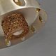 Danish hanging lamp made of glass, metal and with amber colored prisms