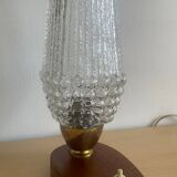 Vintage teak and glass lamp from the 50s