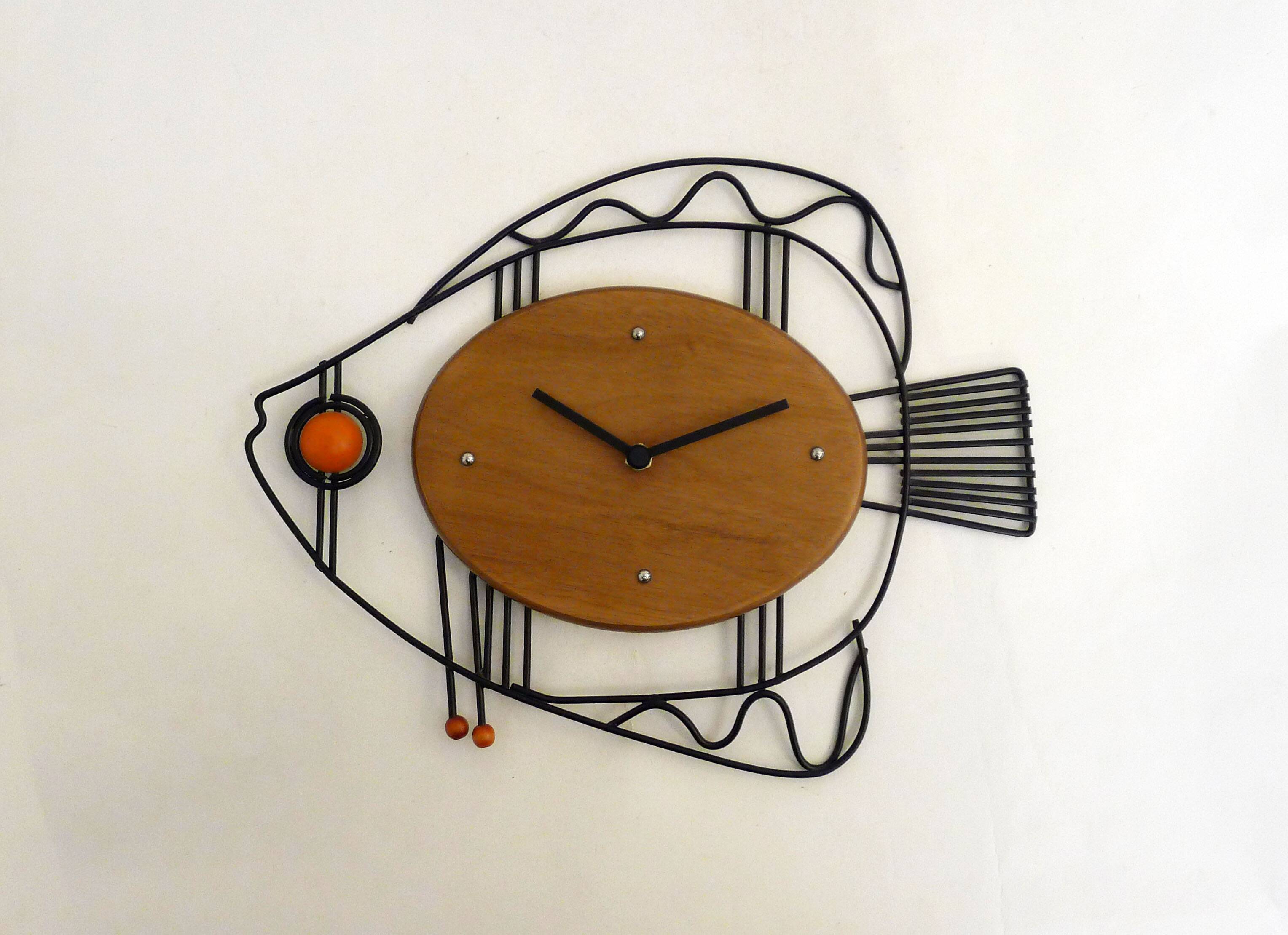 Fish midcentury clock