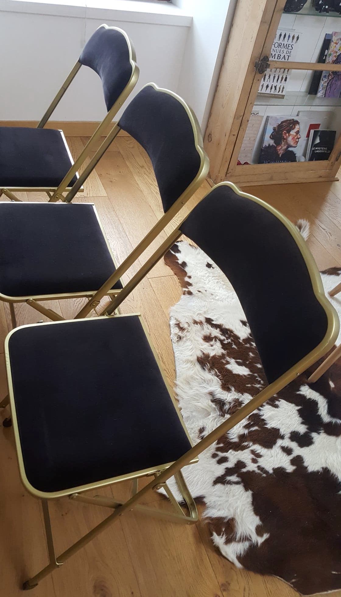 Lot de 3 chaises pliantes Chaisor en velours