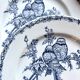 6 flat plates Clairefontaine - Léon Graves in ironstone, "Chardonnerets" service from the late 19th century.