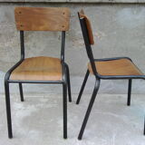 Two vintage school chairs