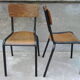Two vintage school chairs
