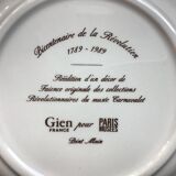 Gien plate for Paris Musées - Bicentenary of the Revolution