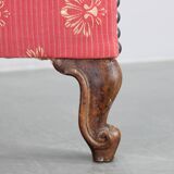 Antique Paravan with Fabric, Czechoslovakia