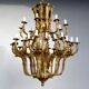 Pair of Louis XV style chandeliers golden bronze 36 lights