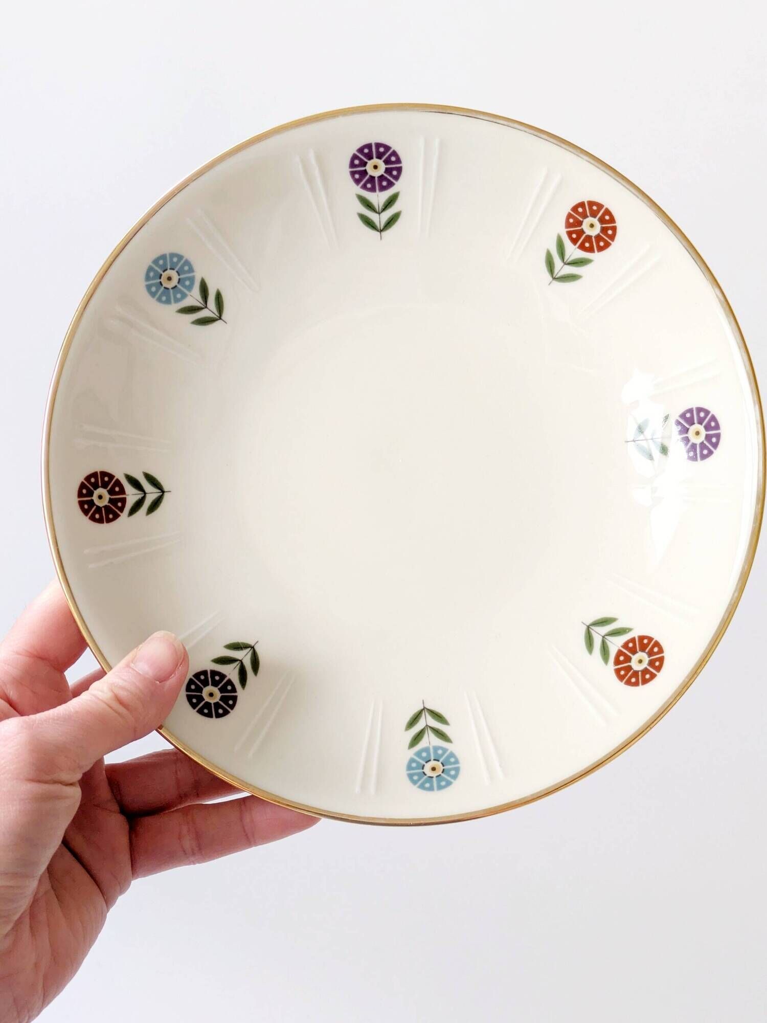 Set of 4 coasters + 1 plate, Winterling Bavaria porcelain, 1960s
