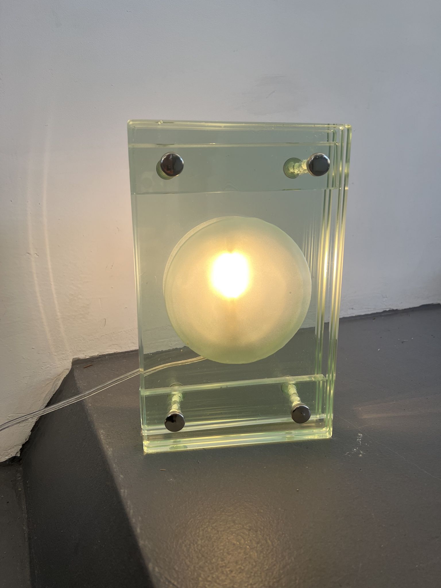 Italian Modern thick glass table lamp from 70s