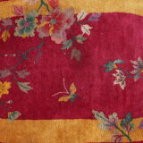 Old Chinese Art Deco handmade carpet 79cm x 134cm 1920s, 1E08