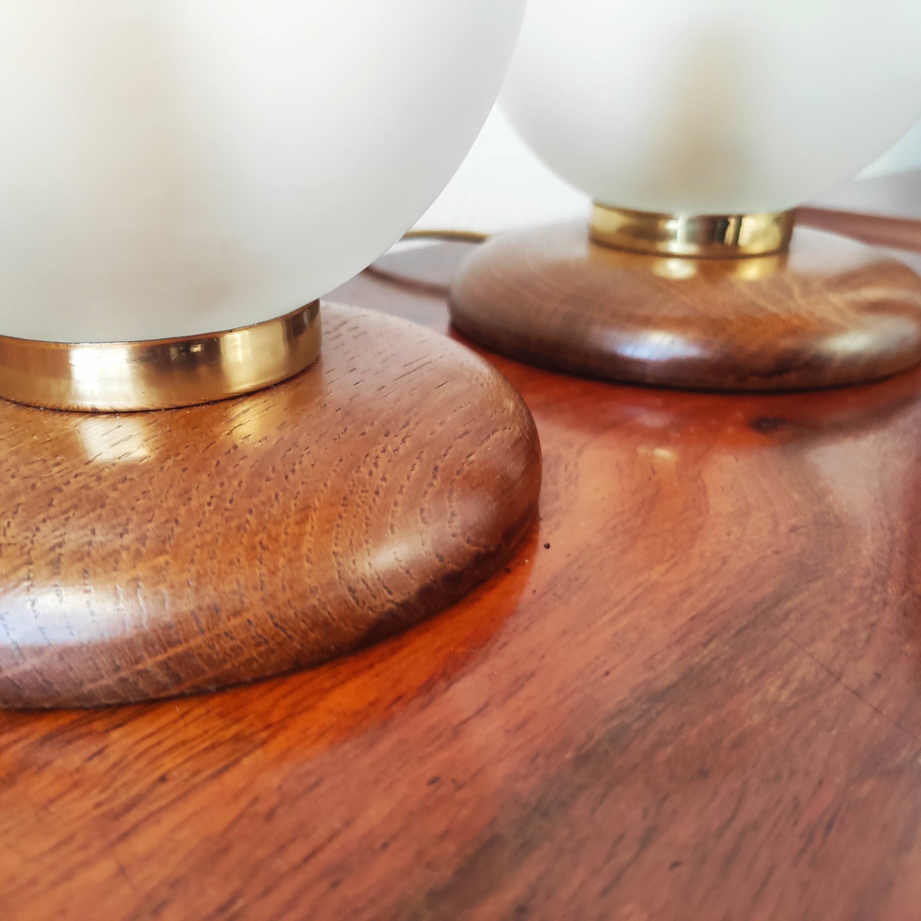 Pair of vintage ball lamps