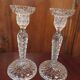 pair of molded glass candlesticks