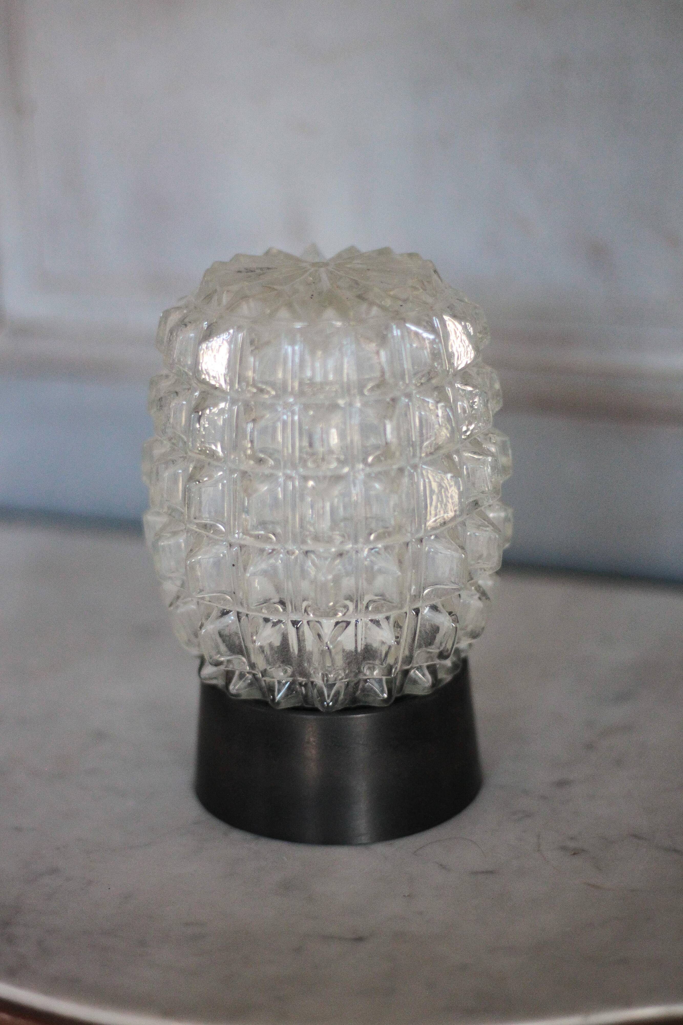 Vintage lamp, RZB Leuchten ceiling light in pineapple-shaped glass