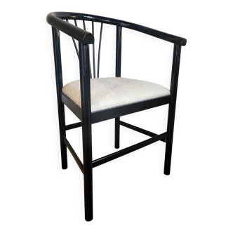 Wooden and wool armchair