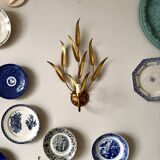 Gold metal leaf wall light